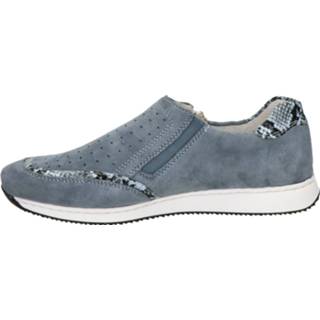 👉 Instappers vrouwen blauw suede Rieker instapschoenen 8720251123809 872025112378