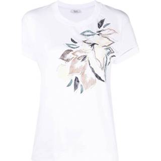 👉 Print T-shirt vrouwen wit Floral