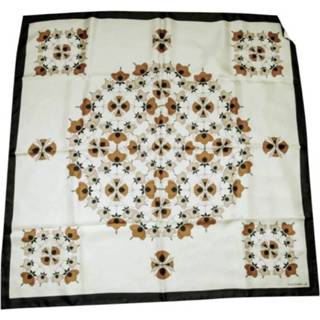 👉 Onesize vrouwen beige Arty Flower Print Foulard in seta 8059978195609