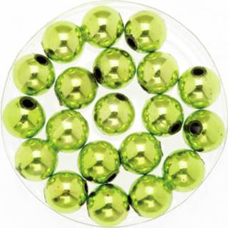 👉 Mosgroen glans 120x stuks sieraden maken deco kralen in het van 10 mm