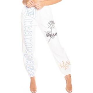👉 Sweatpant rose l vrouwen wit trouser