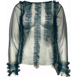 👉 LS XL vrouwen groen Elsa Tulle Frilles TOP