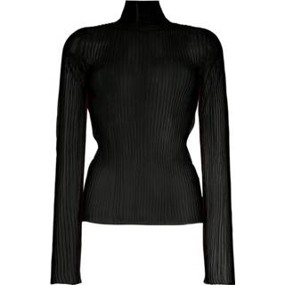 👉 M vrouwen zwart Rib turtleneck.translucen