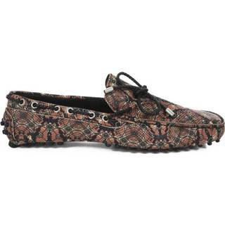 👉 Moccasins male bruin Mocassins cuir printé S12Wr0035