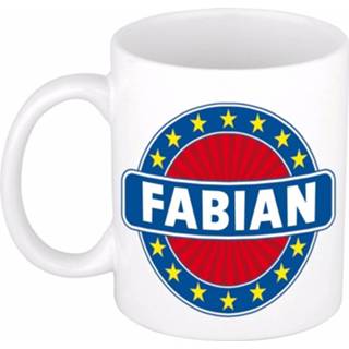 👉 Beker keramisch multikleur Fabian Naam Koffie Mok / 300 Ml - Namen Mokken 8719538268302
