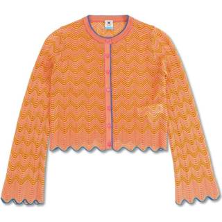 👉 M vrouwen oranje Zig Zag Cardigan