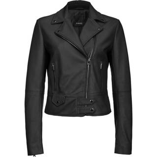 👉 Leer vrouwen zwart Sensibile Chiodo Pelle Jacket 8052777856924