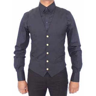 👉 Vest male blauw Formeel van wollen stretch