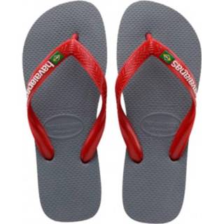 👉 Slippers male grijs H. Brasil Logo Flip Flops