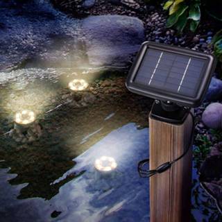 👉 Kunststof warmwit zwart LED-solar-onderwaterspot Splash per 3