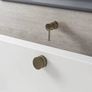 👉 Douchekraan goud 1-Weg met Overloop-Badvuller en Drukknop Afvoerplug Geborsteld | Clarus 5051752970375