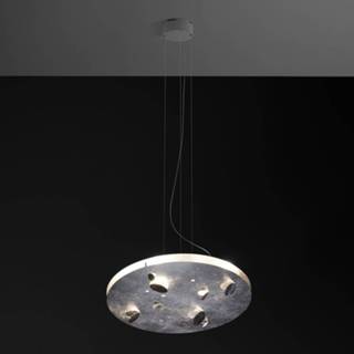 👉 Hang lamp staal zilver a+ warmwit Knikerboker Buchi LED hanglamp rond bladzilver