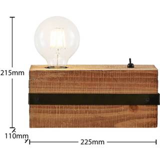 👉 Tafellamp bruin hout a++ Lindby Sverina van hout, 1-lamp