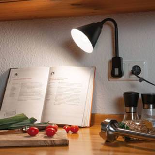 👉 Flexibele arm metaal a++ zwart Paulmann Junus stekkerlamp m. arm,