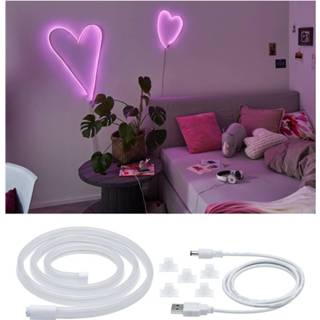 👉 Wit roze Paulmann LED strip neon Colorflex USB 1m pink