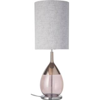 👉 Tafellamp a++ rosé-bruin ros-bruin glas EBB & FLOW Lute met kap Marl