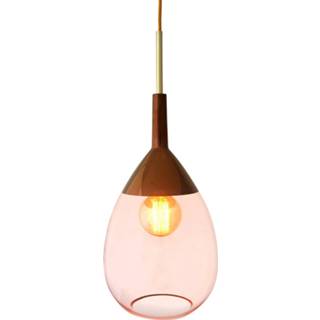 👉 Glazen hanglamp glas a++ rosé koper EBB & FLOW Lute met