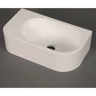 👉 Fontein wit Luca Sanitair Wand 40x21.5x12 cm Solid Surface Zonder Kraangat Mat Links 8719304720768