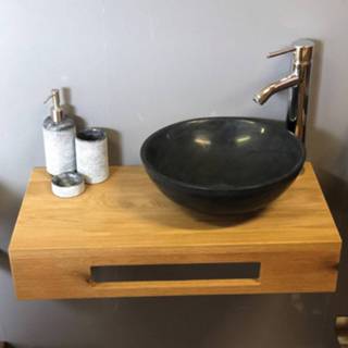 👉 Waskom zwart Casajoy Rond Graniet 32x11 cm 8719304886945