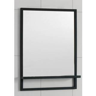 👉 Badkamerspiegel zwart rechthoek wand mirror Casajoy 55x70cm met Planchet 8719304886501