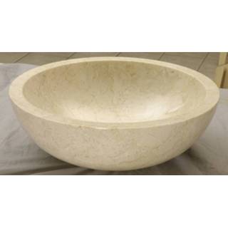 👉 Waskom beige marmer rond lavabo Imso Tondo Levigato 45x15cm 8719304712329