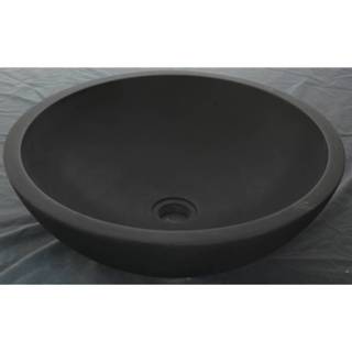 👉 Waskom zwart basalt rond lavabo Imso Tondo Basalto Nero 45x15cm 8719304712305