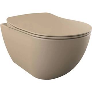 👉 Wand closet RVS Wandcloset Creavit Freedom Met Sproeier Mat Cappuccino 8698531150220