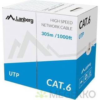 👉 Netwerkkabel grijs Lanberg LCU6-10CC-0305-S 305 m Cat6 U/UTP (UTP) 5901969406344