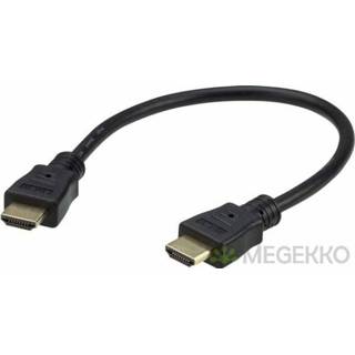 👉 HDMI cable zwart goud Aten 0.3M High Speed with Ethernet kabel 0,3 m Type A (Standaard) Zwart, 4719264646386