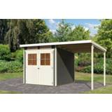 👉 Tuin huisje Karibu | Tuinhuis Glücksburg 3 met Overkapping Terragrijs 4010090687698