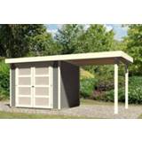 👉 Tuin huisje Karibu | Tuinhuis Mühlendorf 3 met Overkapping 2,4 Terragrijs 4010090782591