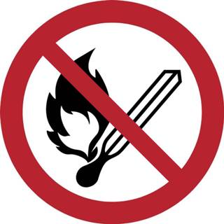 👉 Verbods bord polyester open vuur verboden verbod rond kantoor Verbodsbord - ''Open verboden'''' Zelfklevend''
