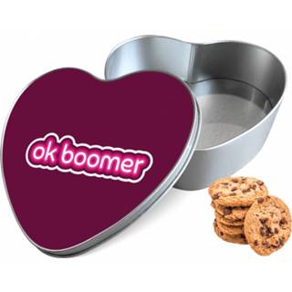 👉 Koektrommel wit aluminium hart OK Boomer woon accessoires - Bewaarblik 14x15x5 cm 8720329526068