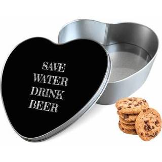 👉 Koektrommel Save Water woon accessoires hart multi-color aluminium - Bewaarblik 14x15x5 cm 8720329526099