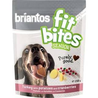 👉 Kalkoen Briantos FitBites Senior met Aardappel en Cranberry's 3x150g Honden 4062911005433