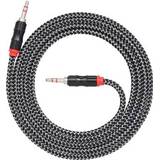 👉 Audiokabel zwart wit mannen Mannelijk naar Gevlochten van 3.5mm - 2m / 5712580074771