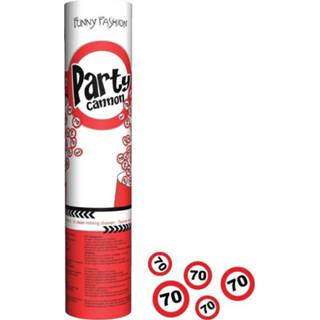👉 Confetti shooter/popper 70 jaar verjaardag feestartikelen 20 cm