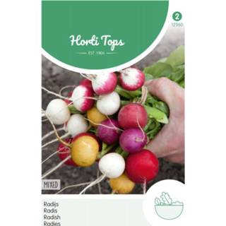 👉 Hortitops Radijs Raphanus sativus Ronde Gemengd - 10 gram 8711117256007