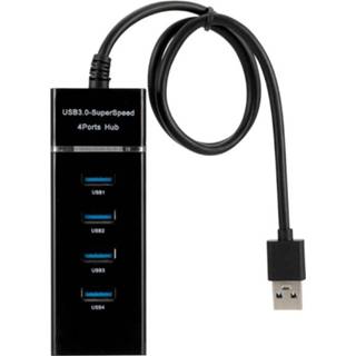 👉 Zwart Universele 4-Poorts SuperSpeed USB 3.0 Hub - 5712580068220