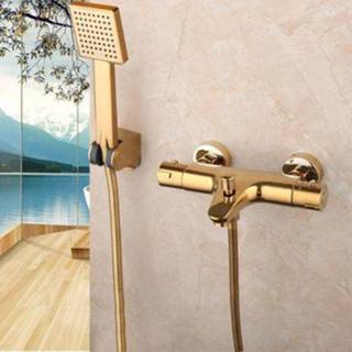 👉 Badkraan goud male Malvizza met vierkante handdouche 8785254625088