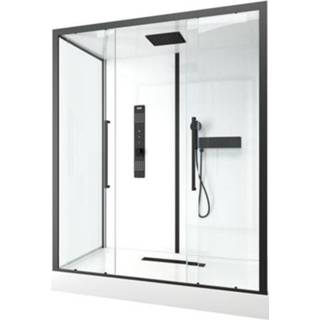 👉 Douchecabine zwart wit XXL 85 male Aurlane Indus2 85x160x215cm rechthoekig zwart/wit 3700710245117