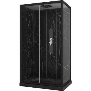 👉 Douchecabine zwart male Allibert Alep rechthoekig 120x80cm 3588560396643