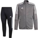 👉 Trainingspak grijs wit trainingspakken Adidas Tiro 21 Full Zip