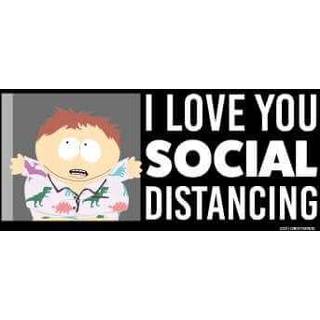South Park Cartman I Love You Social Distancing Unisex Hoodie - Black - XXL - Zwart