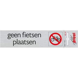 Fiets aluminium male Pickup plaat Route Geen fietsen plaatsen 165x44mm 8711234046581