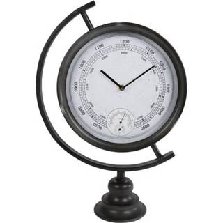 👉 Tafelklok zwart metal Industrieel met weerstation 50 cm 7439647130185