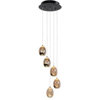 👉 Hanglamp zwart goud metaal modern LED binnen Highlight Golden Egg 5 lichts rond - / 8718379040085