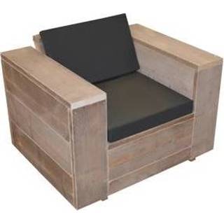👉 Loungestoel male bruin Wood4You steigerhout met kussens 634065241933