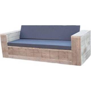 👉 Loungebank male bruin Wood4You bouwpakket steigerhout met kussens 250cm