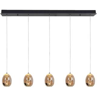 👉 Hanglamp zwart goud metaal modern LED binnen Highlight Golden Egg 5 lichts pendel lamp - / 8718379040061